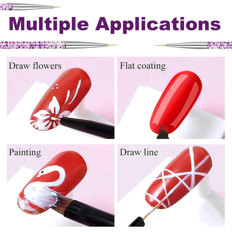 KAYZON Nail Stamper Nail Art Brushes - French Tip Nail Stamp Clear Nail Art Stamper Jelly with Scraper, 3pcs Nail Pen Brushes, Soft Silicone Stamper Printer DIY French Tip Nail Stamping (3Pcs) - Image 5